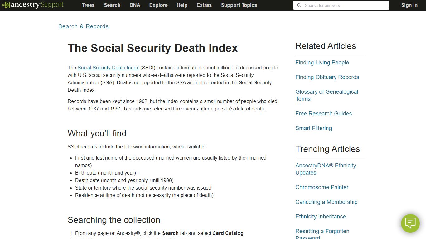 The Social Security Death Index - Ancestry.com